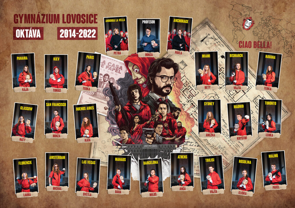 Money Heist La casa de papel Maturitní Tablo